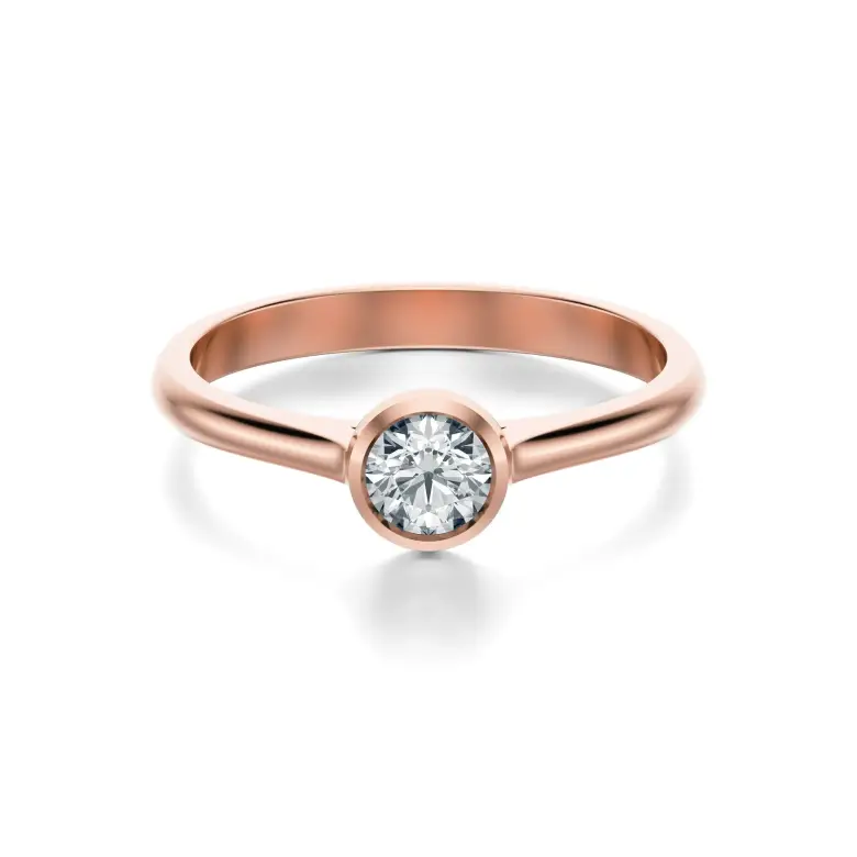 Pierścionek z diamentem różowe złoto AJPZ_090